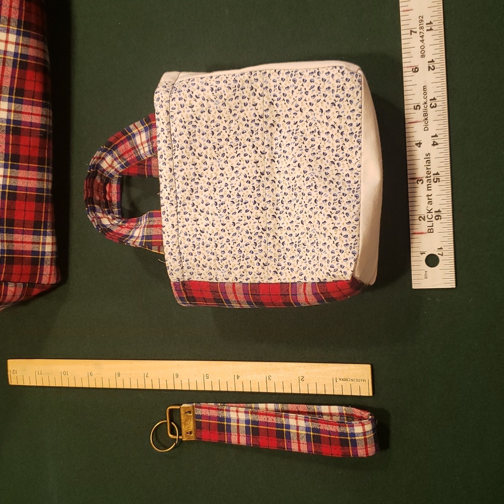 Ralph Lauren Red and White Plaid Tote Set - Picture 8 of 10